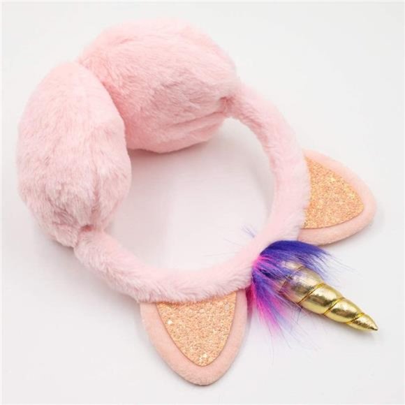 Unicorn Earmuffs for Girls Kids Women Soft Plush Ear Warmers Winter Ear Muffs - Picture 4 of 7